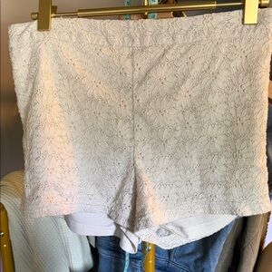 Free People Lace Cream Shorts